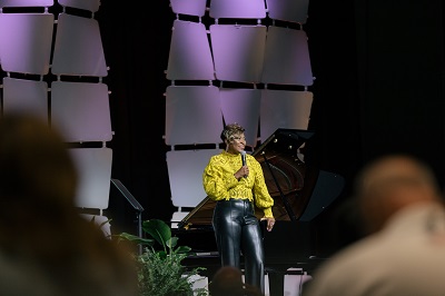 Opening Keynote, Jade Simmons on a stage